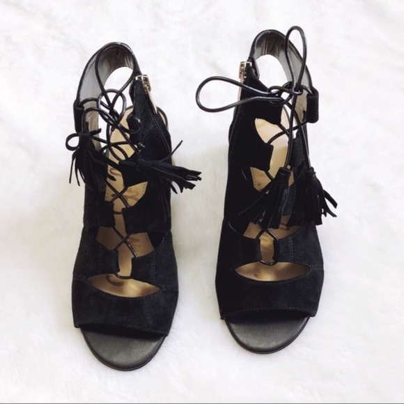 Sam Edelman Black Suede Sarabeth Heels with Side Zipper - Picture 7 of 7